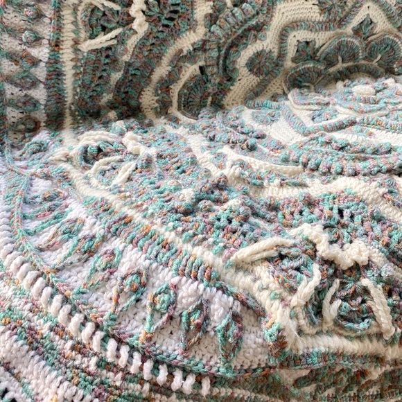 ❌sold❌ Mandala Madness Hand Made Crochet 78" - Picture 3 of 13